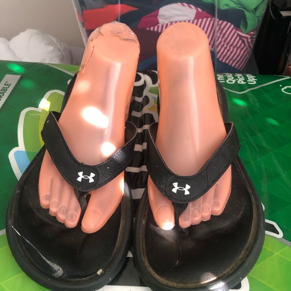 Under Armour Women’s Marbella Black/Silver/White Thong Sandals - Size 11 - Picture 2 of 12